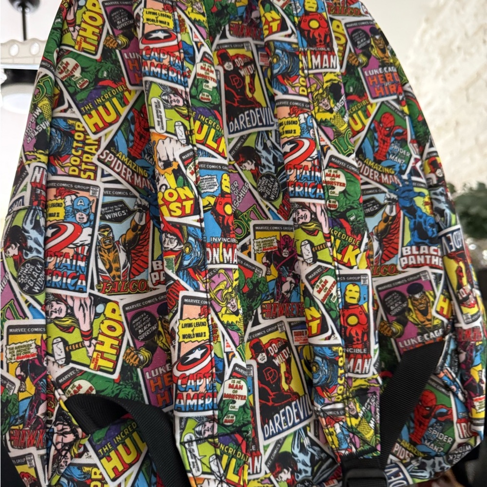 Marvel Multicolor Comic Strip Backpack New Condit… - image 6